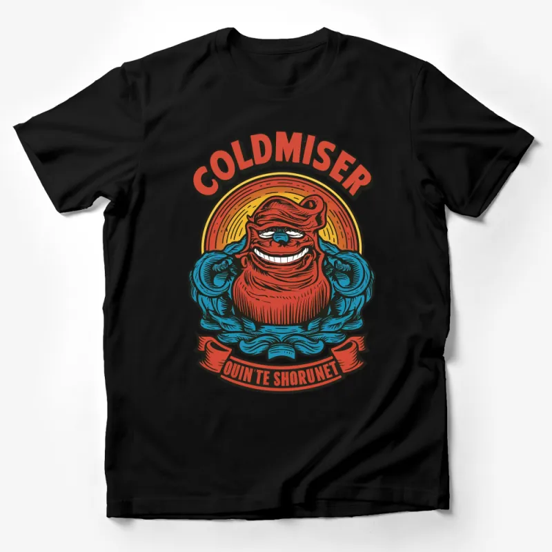 ColdMiser Vintage Style Cartoon Graphic T-Shirt, Colorful Retro Comic Character Tee Male T-Shirt