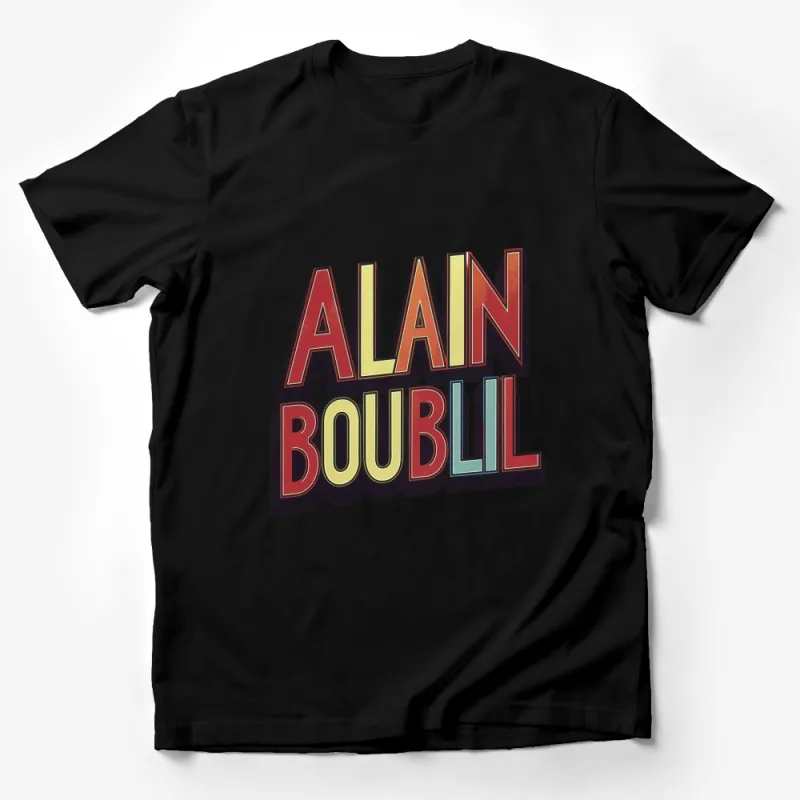 Alain Boublil Retro Style Graphic T-Shirt, Bold Colorful Text Design, Unisex Fashion Male T-Shirt