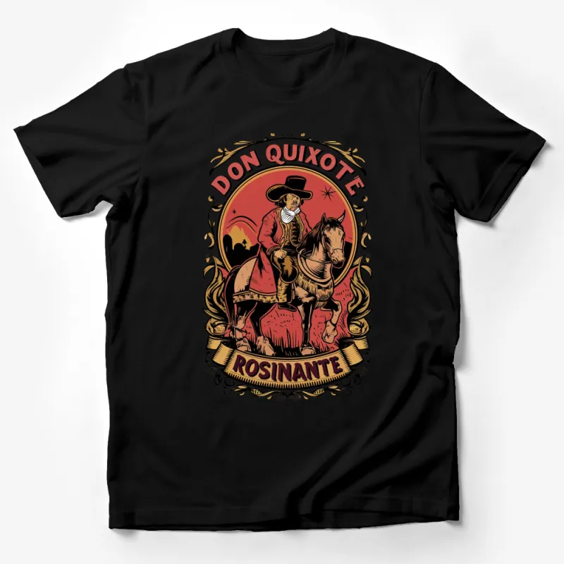 Don Quixote Rosinante Vintage Art T-Shirt, Classic Literature Inspired Tee, Unique Graphic Design Shirt Male T-Shirt