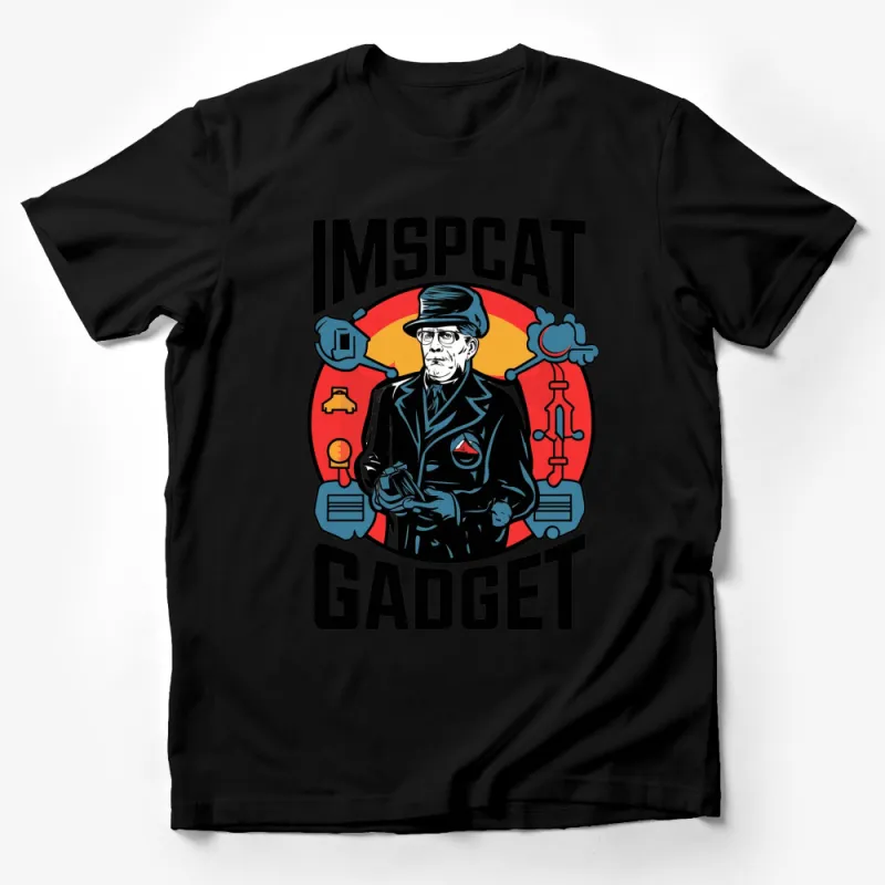 IMSPCAT Gadget Cool Spy Cat Graphic Tee, Vintage Inspired T-Shirt, Quirky Animal Shirt Male T-Shirt