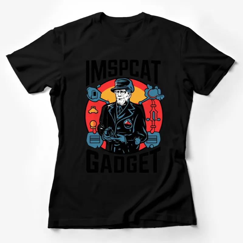 IMSPCAT Gadget Cool Spy Cat Graphic Tee, Vintage Inspired T-Shirt, Quirky Animal Shirt Female T-Shirt