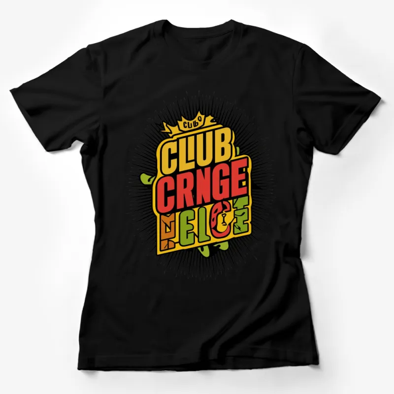 Club Cringe Retro Comic Style T-Shirt, Vintage Bold Text Graphic Tee, Unisex Fashion Top Female T-Shirt