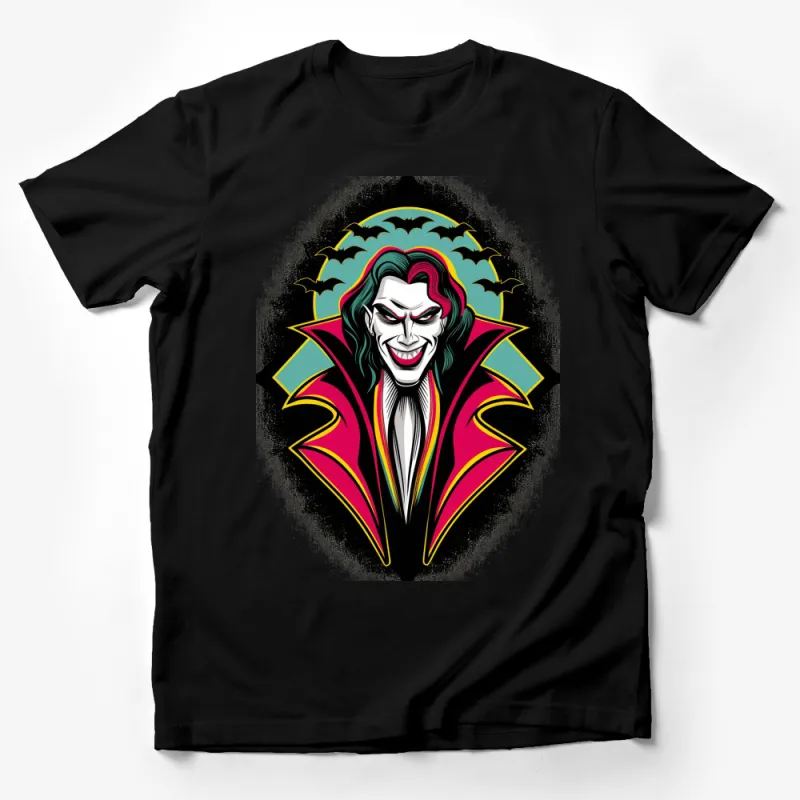 Comic Villain T-Shirt, Colorful Joker Face Graphic Tee, Unique Superhero Style Shirt, Gift for Comic Fans Male T-Shirt