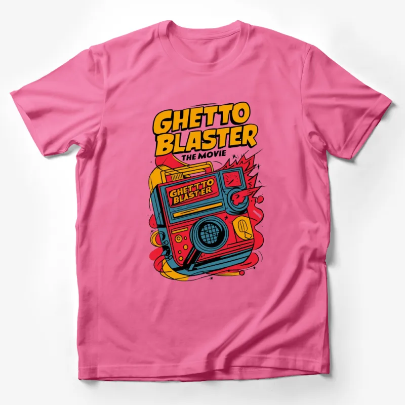 Retro Ghetto Blaster Movie T-Shirt, Vintage Boombox Graphic Tee, Colorful 80s Style Shirt Male T-Shirt