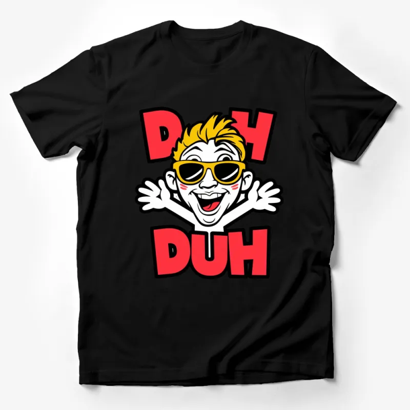 Cool Duh Expression Boy Cartoon T-Shirt, Funny Comic Style Kids Tee, Unique Graphic Youth Shirt Male T-Shirt