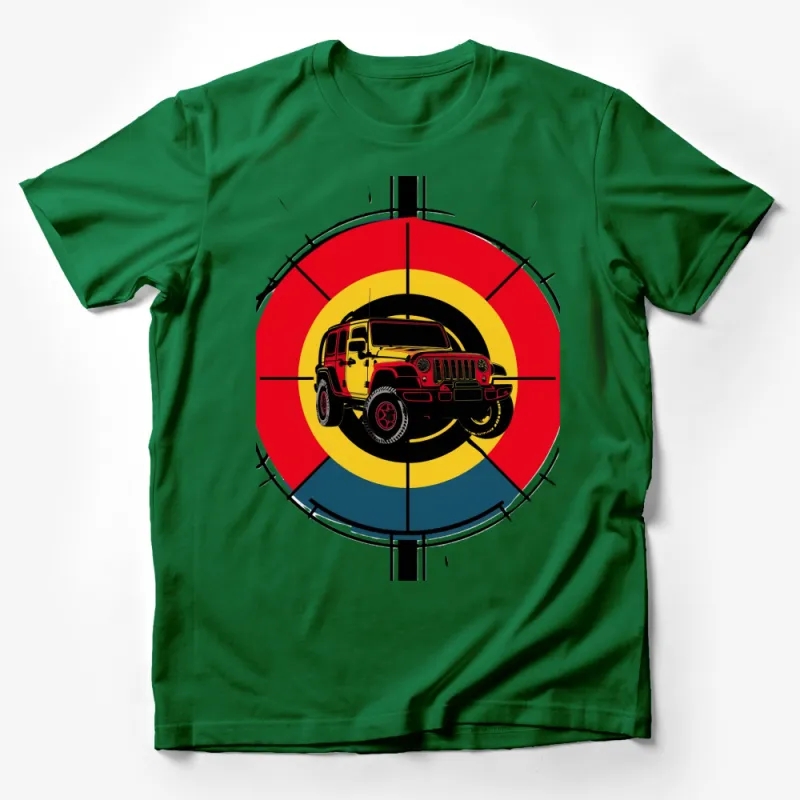 Off-Road Jeep Adventure Graphic T-Shirt, Bold Colors, Vehicle Enthusiast Tee, Unique Gift Idea Male T-Shirt