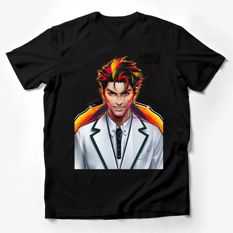 Ashes of Love Anime Graphic T-Shirt, Colorful Anime Character Tee, Stylish Manga Fashion, Unisex Male T-Shirt