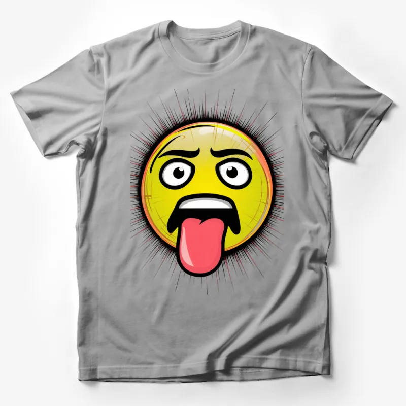 Funny Face Emoji T-Shirt, Yellow Graphic Tee, Unisex Expression Shirt, Casual Wear, Gift Idea Male T-Shirt