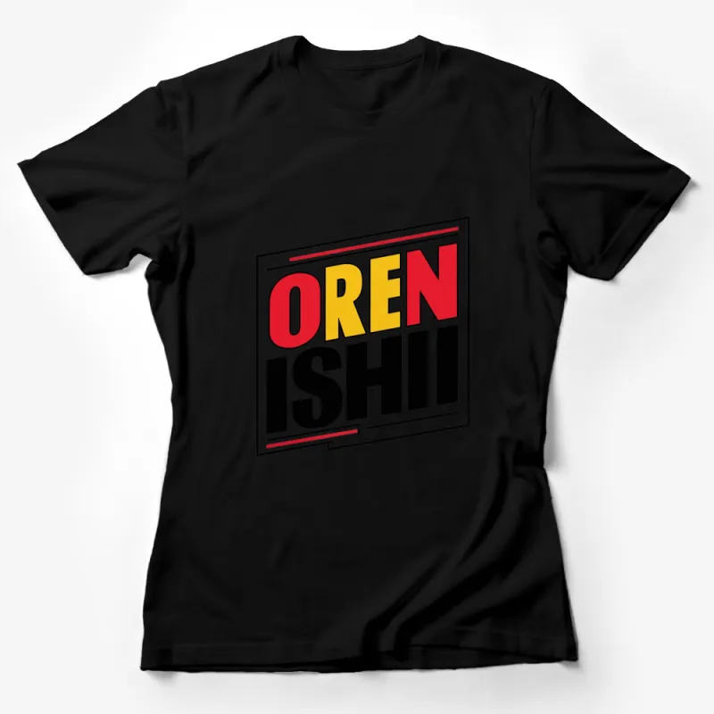 Oren Ishii Bold Text Graphic T-Shirt, Red Black White Pop Art Inspired, Unisex Fashion Tee Female T-Shirt