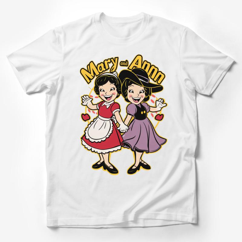 Vintage Cartoon Sisters T-Shirt, Retro Comic Girls Tee, Classic Animation Fans Apparel, Unique Gift Idea Male T-Shirt