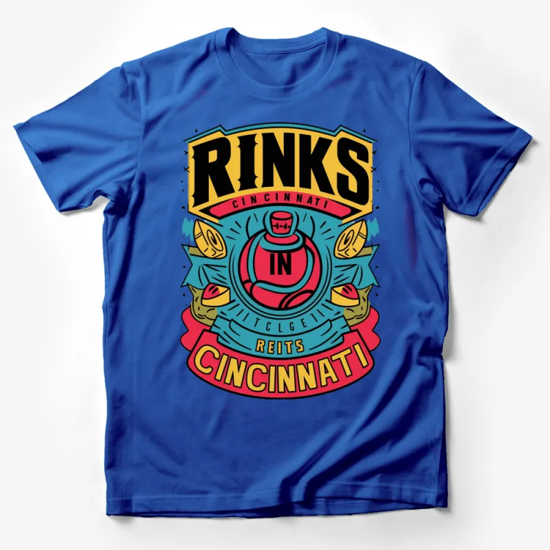 Vintage Cincinnati Rinks Hockey Logo T-Shirt, Retro Sports Fan Tee, Unique Casual Streetwear Male T-Shirt