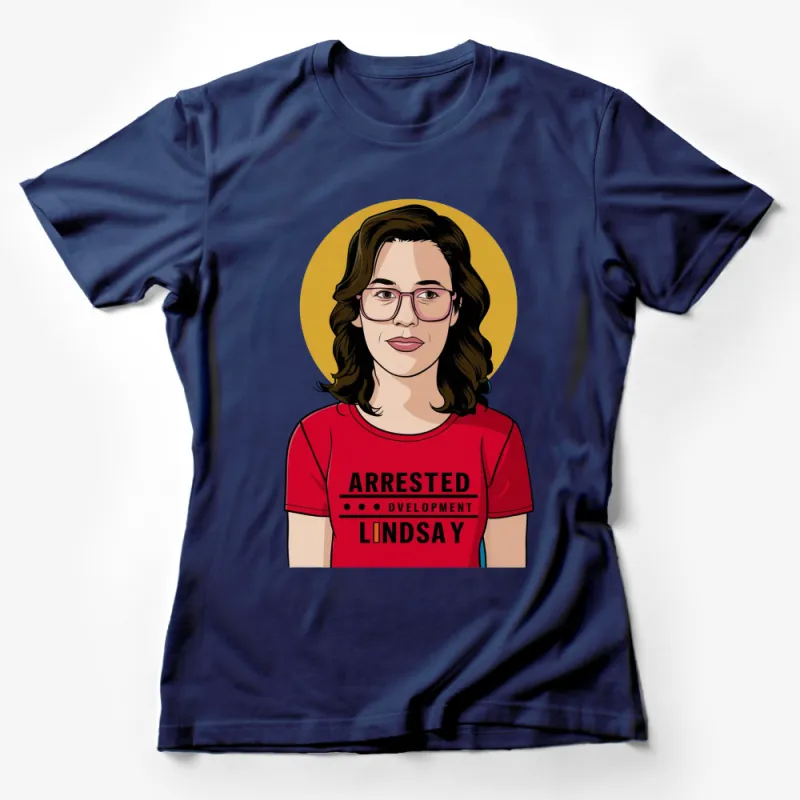 Arrested Development Lindsay Inspired Graphic T-Shirt, Red Cotton Tee, Fan Art Apparel Female T-Shirt