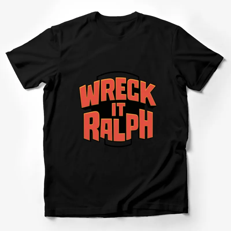 Wreck It Ralph Movie Logo Graphic T-Shirt, Classic Red Black Tee, Unisex Film Apparel Male T-Shirt