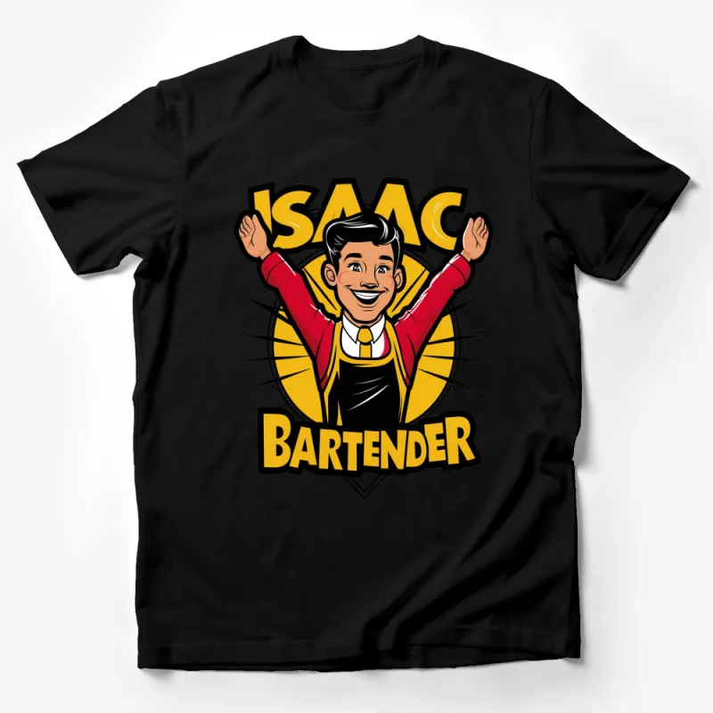 Isaac Bartender Vintage Style T-Shirt, Classic Cartoon Character Tee, Retro Graphic Shirt for Fans Male T-Shirt