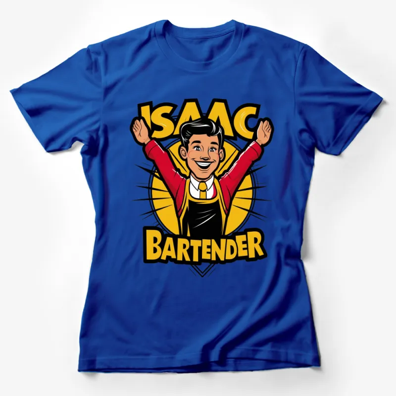 Isaac Bartender Vintage Style T-Shirt, Classic Cartoon Character Tee, Retro Graphic Shirt for Fans Female T-Shirt