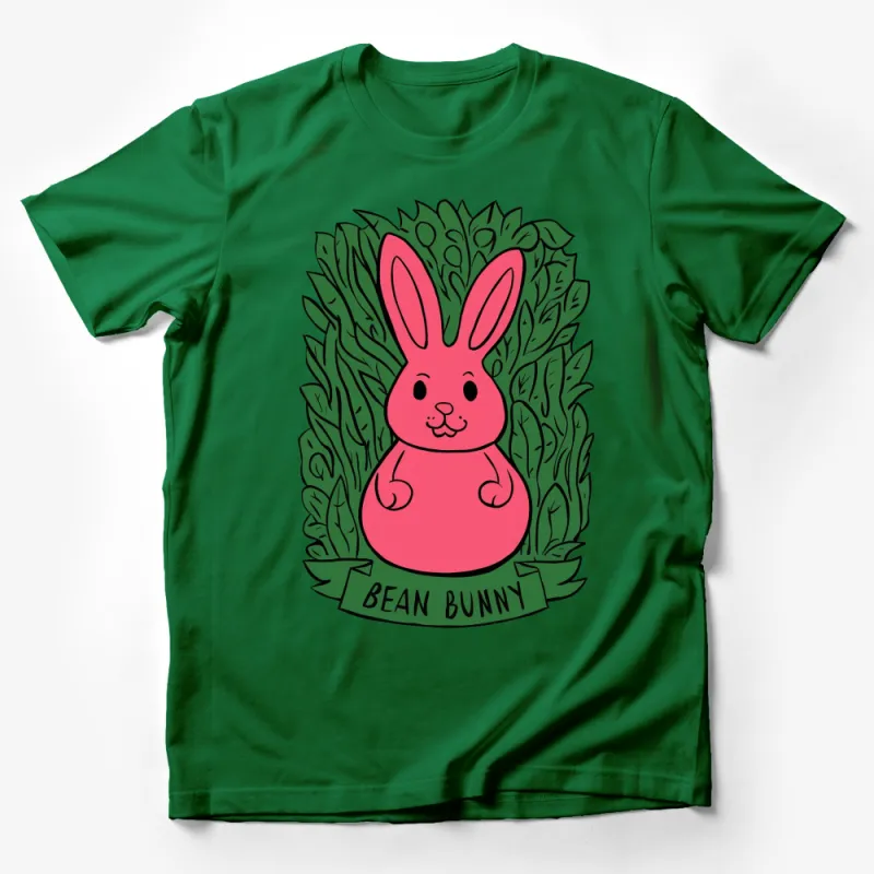 Cute Pink Bunny T-Shirt, Bean Bunny Graphic Tee, Unique Rabbit Illustration Shirt, Gift for Animal Lovers Male T-Shirt