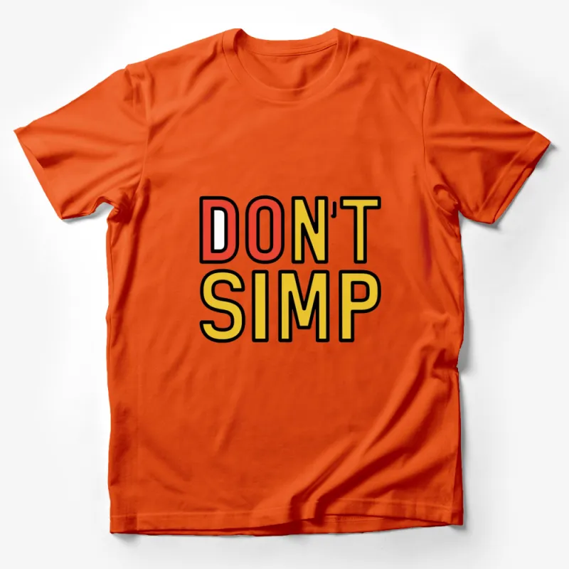 Bold DON'T SIMP Slogan T-Shirt, Colorful Comic Text Style, Unisex Graphic Tee Male T-Shirt