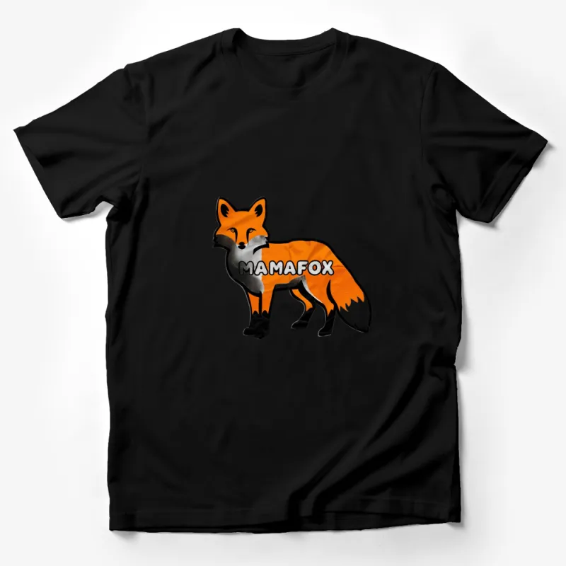 Mama Fox Graphic Tee for Women, Mother's Day Gift, Cute Fox Animal T-Shirt, Orange Male T-Shirt