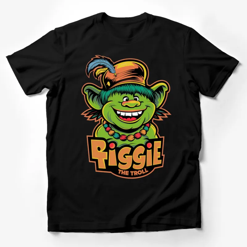 Colorful Troll Cartoon T-Shirt, Riggie The Troll Graphic Tee, Unisex Fun Character Shirt, Gift Idea Male T-Shirt