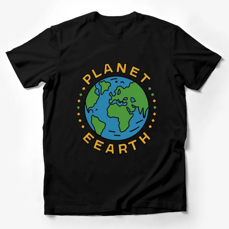 Planet Earth Graphic T-Shirt, Eco-Friendly Earth Day Tee, Unisex Global Awareness Shirt, Colorful Earth Illustration Male T-Shirt