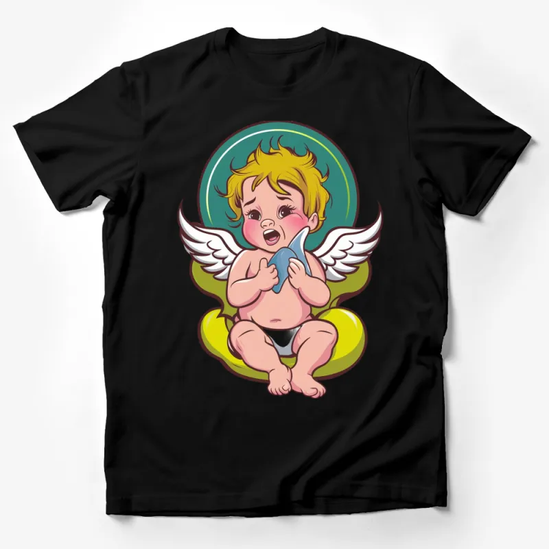 Angel Baby T-Shirt, Cute Cherub Graphic Tee, Soft Cotton Kids Fashion, Unisex Children's Clothing Male T-Shirt