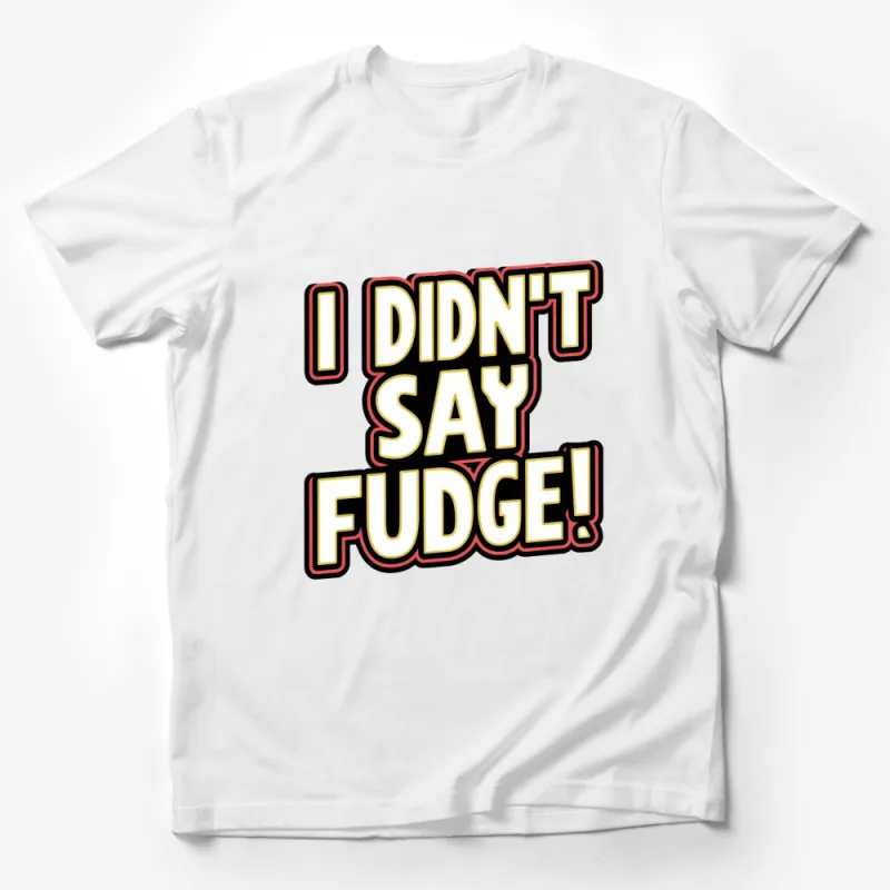 Funny Quote T-Shirt I Didn't Say Fudge!, Retro Style Text, Colorful Graphic Tee, Casual Summer Top Male T-Shirt