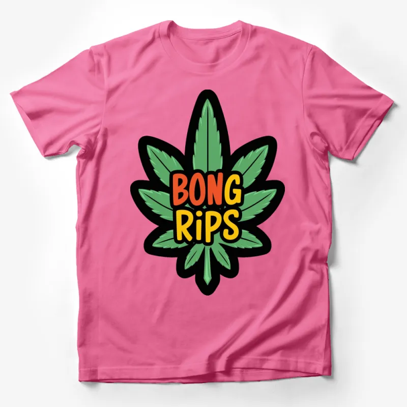 Bong Rips Cannabis Leaf Graphic T-Shirt, Cool Stoner Gift, Unisex Weed Lover Tee Male T-Shirt