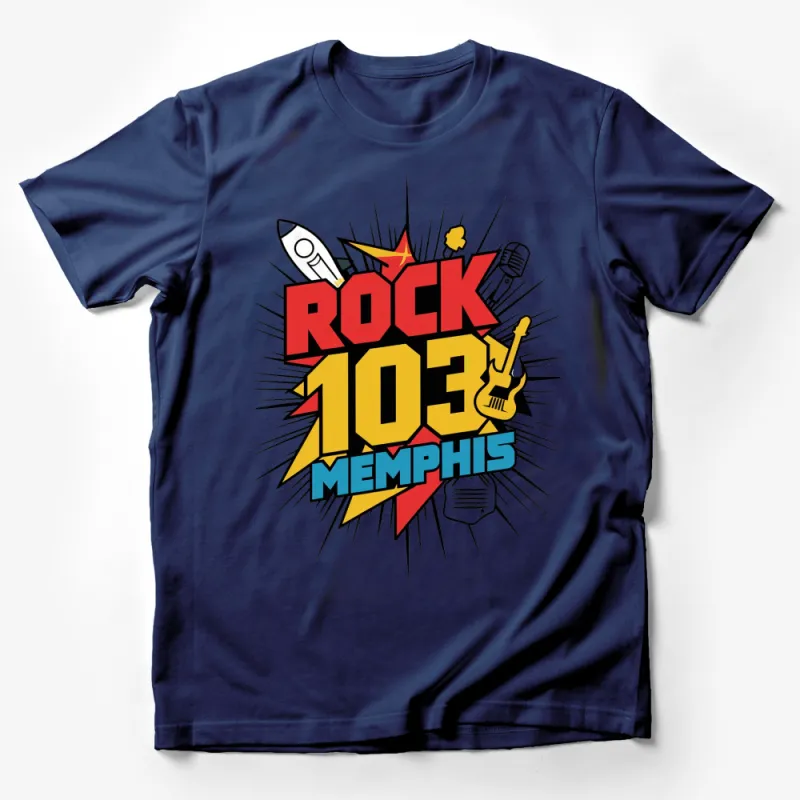 Rock 103 Memphis Vintage Style T-Shirt, Retro Music Graphic Tee, Gift for Music Lovers Male T-Shirt