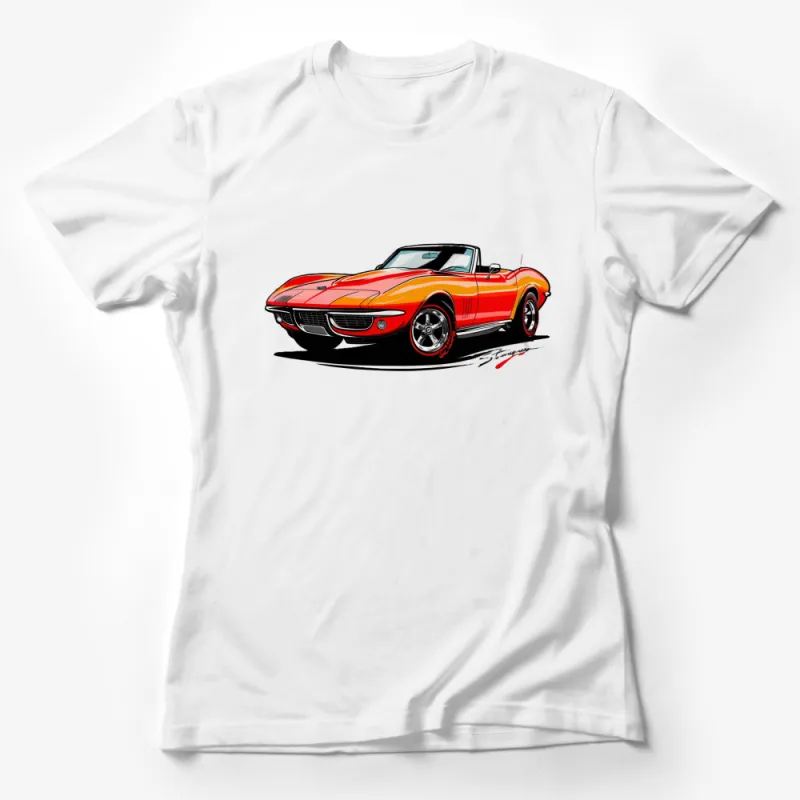 Classic Red Convertible Car T-Shirt - Vintage Automobile Collector's Tee - Perfect Gift for Car Enthusiasts Female T-Shirt