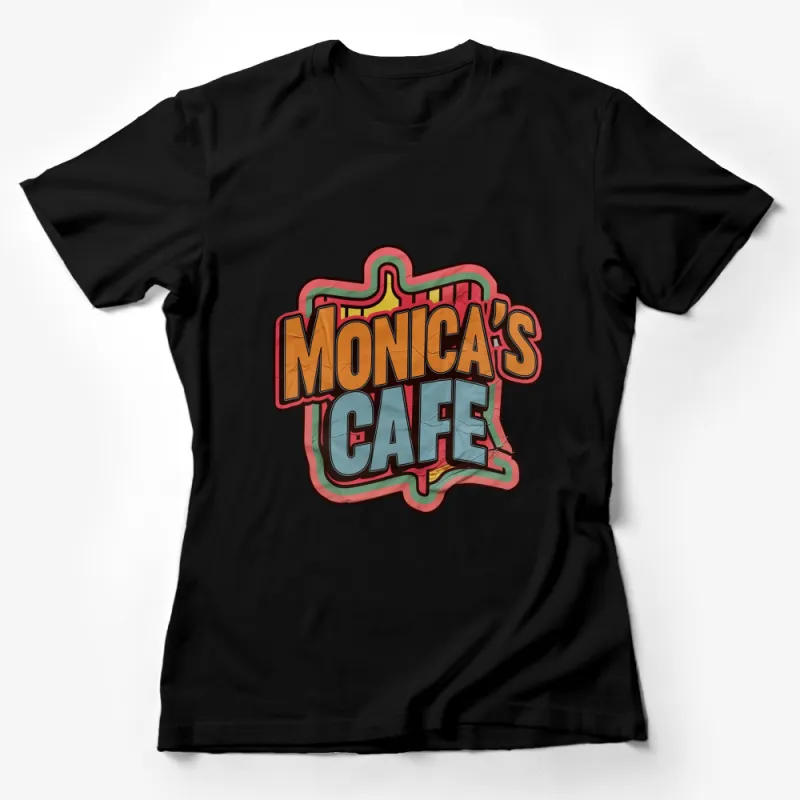 Monica's Cafe Retro Style Graphic Tee, Colorful Vintage Inspired T-Shirt, Unisex Fashion Female T-Shirt