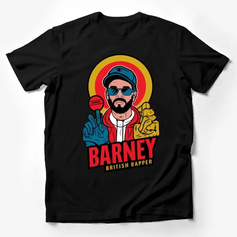 Barney British Rapper Graphic T-Shirt, Urban Streetwear, Hip Hop Inspired Fashion Tee, Unisex Male T-Shirt