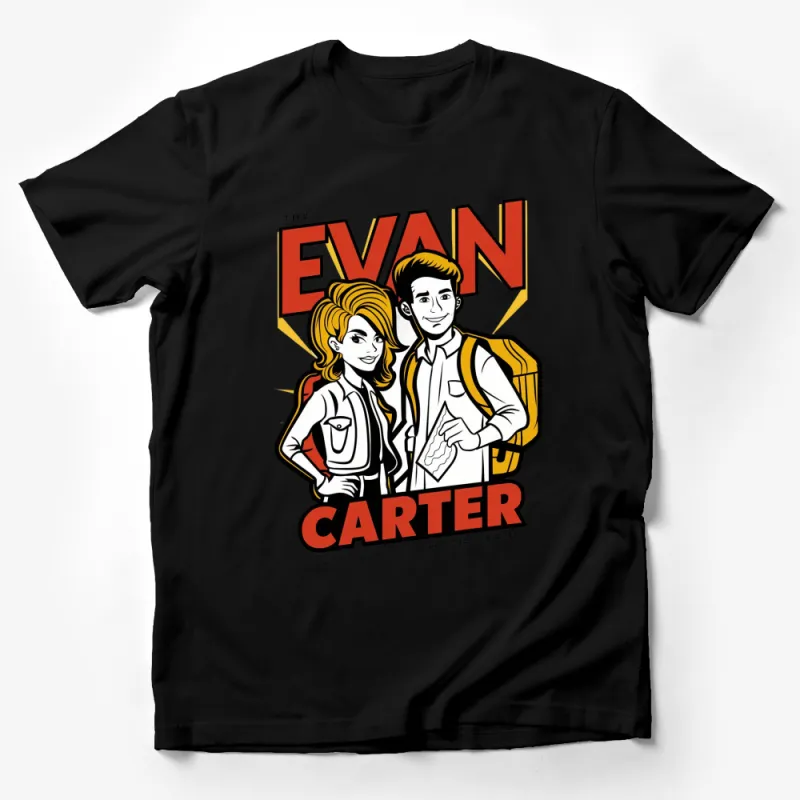 Evan Carter Comic Style T-Shirt, Bold Graphic Couple Art, Unique Unisex Fashion Tee Male T-Shirt