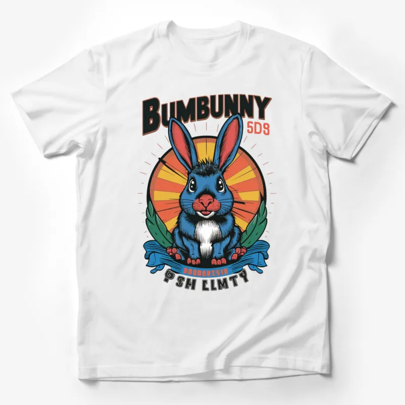 Bumbunny SD3 Vintage Graphic T-Shirt, Retro Blue Rabbit Design, Unisex Adult Clothing Male T-Shirt