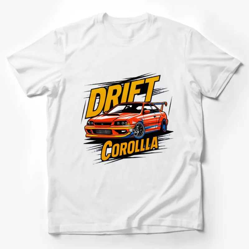 Drift Corolla Racing Car T-Shirt, Vibrant Sports Car Graphic Tee, Unique Motorsport Apparel Male T-Shirt