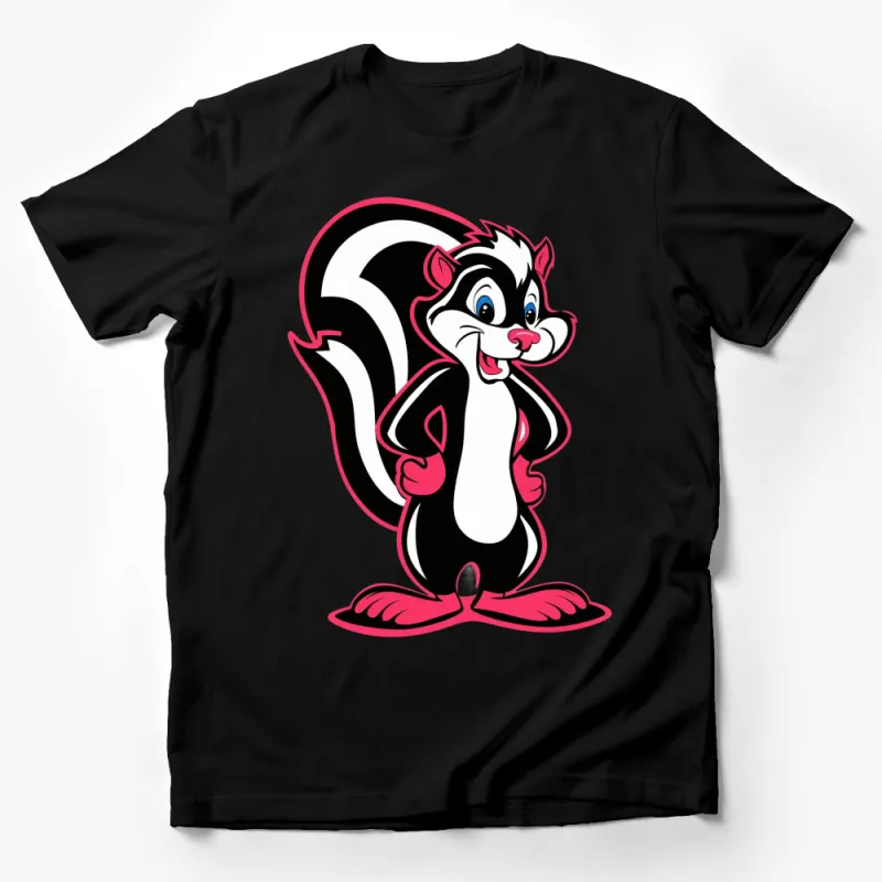 Cute Cartoon Skunk T-Shirt, Funny Animal Graphic Tee, Kids and Adults Unisex Top Male T-Shirt