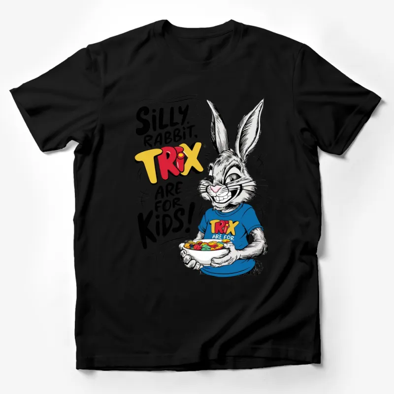 Cartoon Rabbit T-Shirt, Silly Rabbit Trix Are For Kids Graphic Tee, Funny Bunny Shirt Male T-Shirt