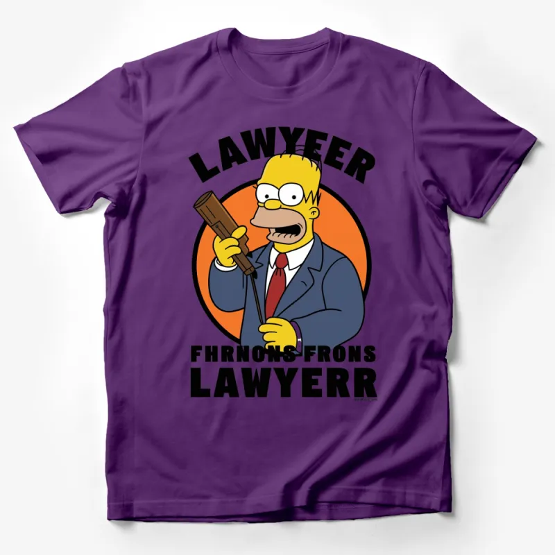 Funny Lawyer T-Shirt, Homer Simpson Parody Law Cartoon Tee, Gift for Law Students and Legal Professionals Male T-Shirt