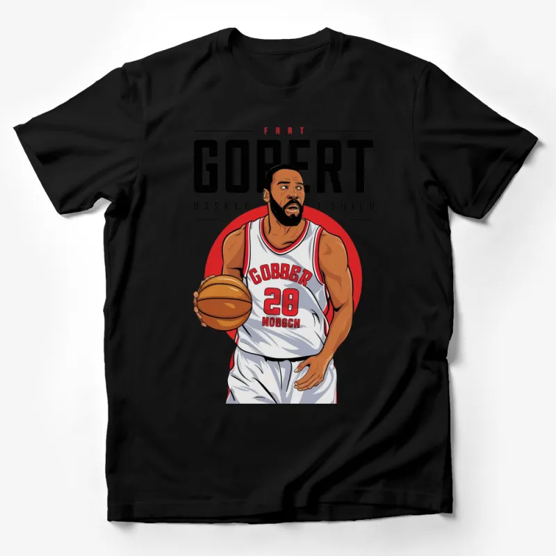 Basketball Fan T-Shirt, Rudy Gobert Inspired Graphic, Sports Casual Wear, Unisex Tee Male T-Shirt