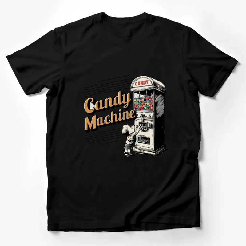 Vintage Candy Machine Graphic T-Shirt, Retro Sweet Dispenser Design for Men and Women Male T-Shirt