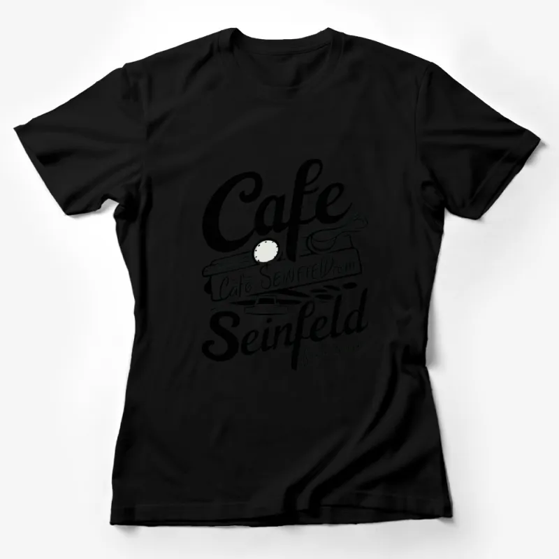 Cafe Seinfeld Graphic T-Shirt, Vintage Coffee Shop Design, Casual Wear Tee Female T-Shirt