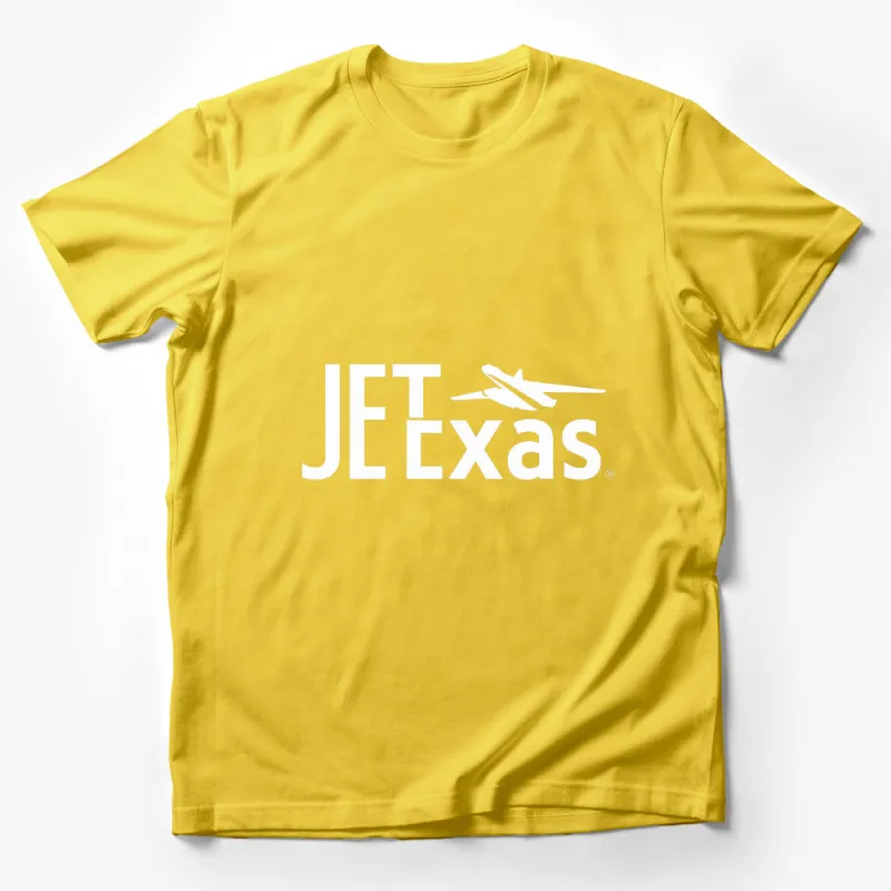 JETexas Airplane Logo T-Shirt, Trendy Air Travel Enthusiast Tee, Unisex Graphic Shirt in Black Male T-Shirt