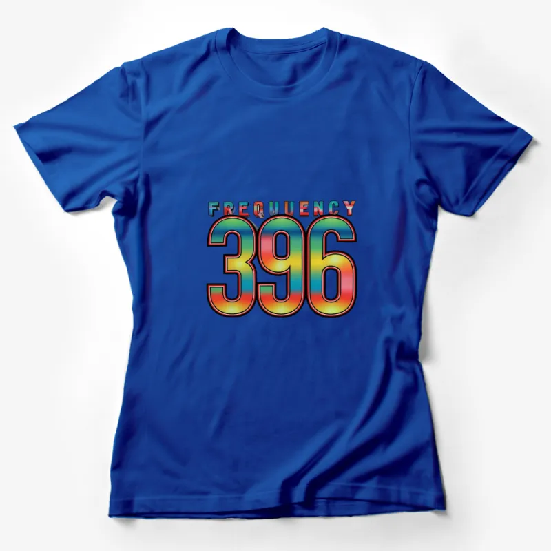 Retro Frequency 396 Graphic T-Shirt, Colorful Rainbow Design, Unisex Tee for Music Lovers Female T-Shirt