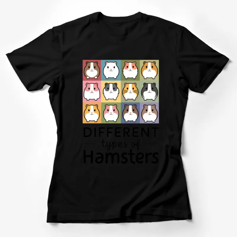 Different Types of Hamsters T-Shirt, Cute Cartoon Hamster Breeds, Animal Lover Gift, Unisex Tee Female T-Shirt