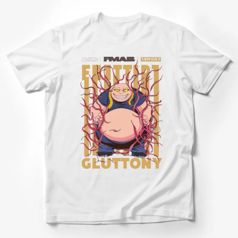 Fullmetal Alchemist Gluttony T-Shirt, Anime Graphic Tee, Manga Fan Gift Male T-Shirt