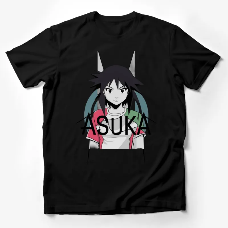 Asuka Graphic T-Shirt, Anime Inspired Casual Tee, Black and White Manga Shirt, Cool Fashion Streetwear, Unisex Top Male T-Shirt