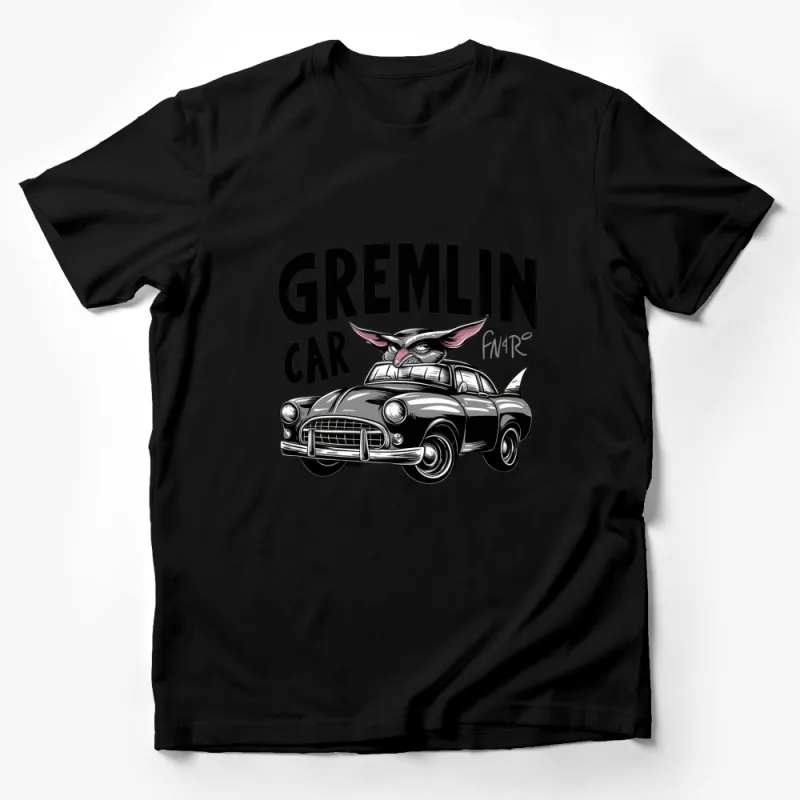 Classic Gremlin Car and Monster Mashup Graphic T-Shirt, Cool Retro Car Lover Tee, Unique Gift Idea Male T-Shirt