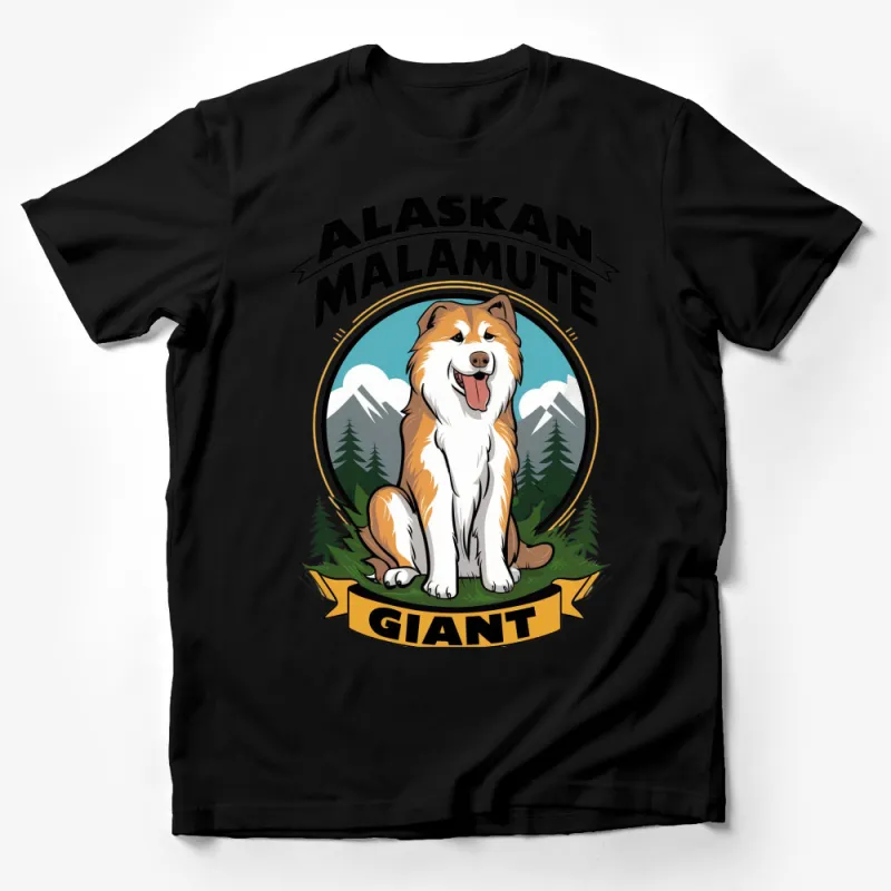 Alaskan Malamute T-Shirt, Giant Dog Breed Lover Tee, Mountain Graphic Tee for Men and Women Male T-Shirt