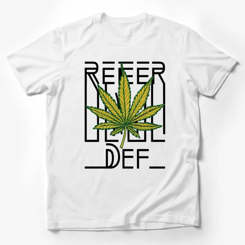 Stylish Reefer Leaf Graphic T-Shirt, Unique Cannabis Design, Unisex Fit Casual Wear Tee Male T-Shirt