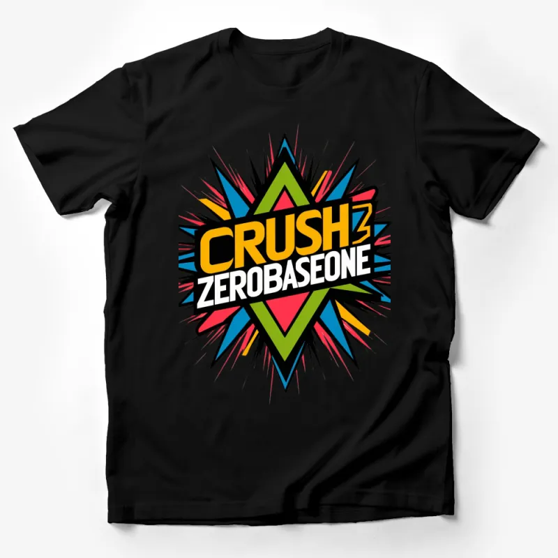 Colorful Crush Zero Base One Comic Starburst Graphic T-Shirt, Vibrant Unisex Tee Male T-Shirt