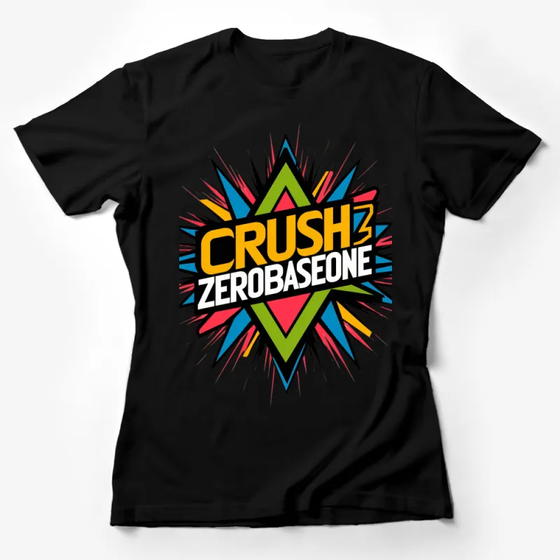 Colorful Crush Zero Base One Comic Starburst Graphic T-Shirt, Vibrant Unisex Tee Female T-Shirt